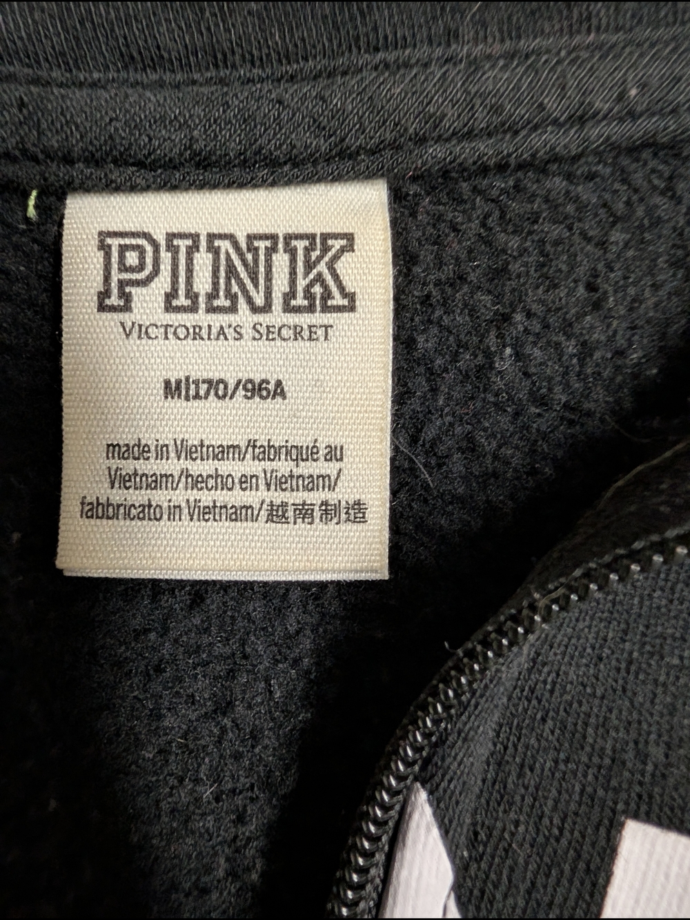 PINK Victoria's Secret Half-Zip Pullover Sweatshirt - Black - Picture 5 of 5